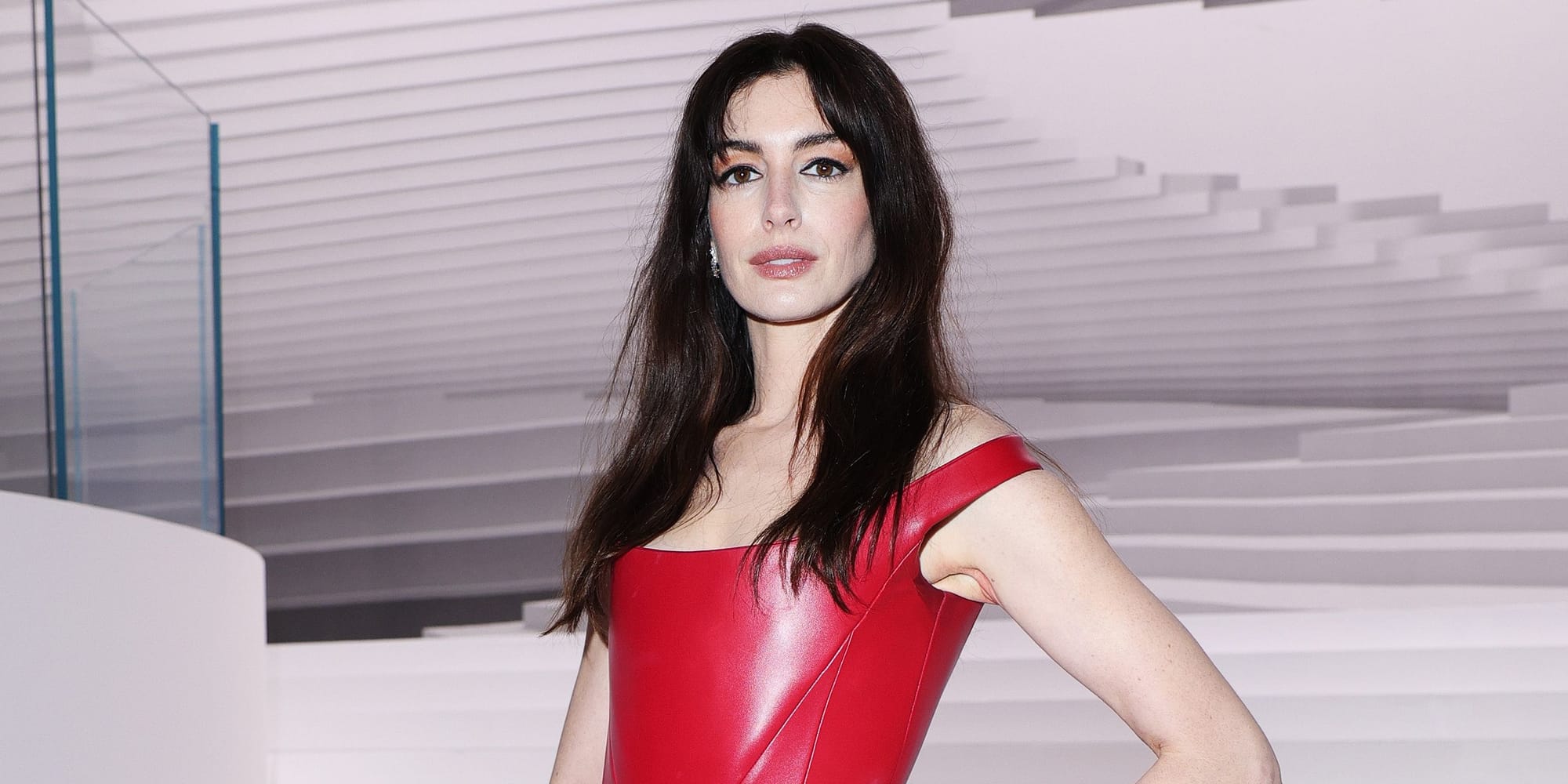 Anne Hathaway in Milan Italy.