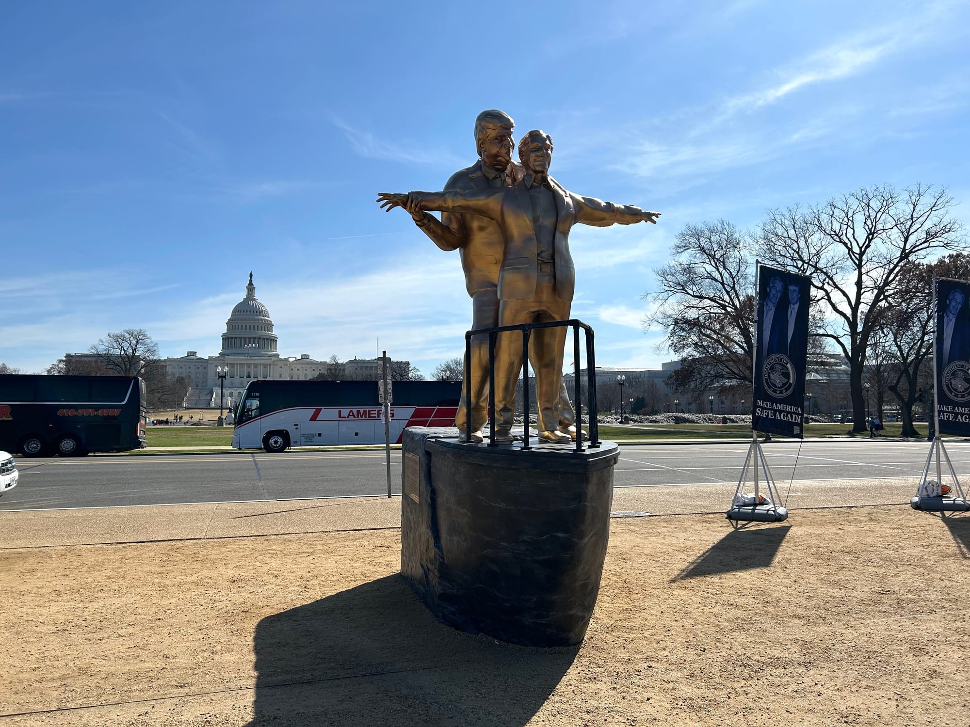 A Trump-Epstein Sculpture on the National Mall Shows How Guerrilla Art Became a Genre Without a Punch