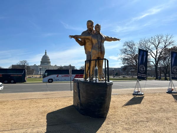 A Trump-Epstein Sculpture on the National Mall Shows How Guerrilla Art Became a Genre Without a Punch